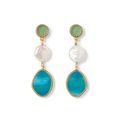 Best The Met Store Ancient Mixed Motifs Glass Triple-Drop Earrings