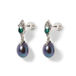 New The Met Store Chelsea Peacock Pearl Necklace and Drop Earrings Set