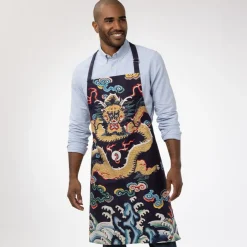 Best The Met Store Chinese Dragon Rank Badge Apron and Tea Towel Set