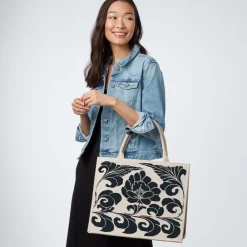 The Met Store Chinese Peony Oversize Structured Tote