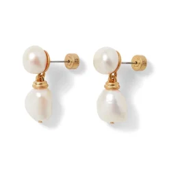 The Met Store Cypriot Twist Pearl Double-Drop Earrings