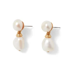 The Met Store Cypriot Twist Pearl Double-Drop Earrings