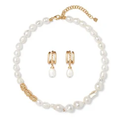 Sale The Met Store Cypriot Twist Pearl Necklace and Triple-Hoop Earrings Set