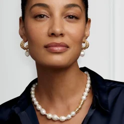 Sale The Met Store Cypriot Twist Pearl Necklace and Triple-Hoop Earrings Set