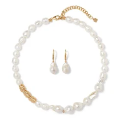 Discount The Met Store Cypriot Twist Pearl Necklace and Drop Earrings Set
