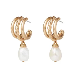 New The Met Store Cypriot Twist Pearl Triple-Hoop Earrings