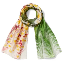 Clearance The Met Store Daisy Garden Marbled Paper Oblong Silk Scarf