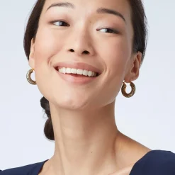 New The Met Store Egyptian Feather Hoop Earrings