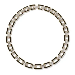 The Met Store European Buckle Enamel Collar Necklace and Drop Earrings Set