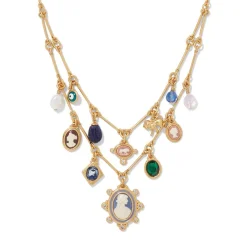 Best The Met Store European Cameo Charm Necklace and Drop Earrings Set