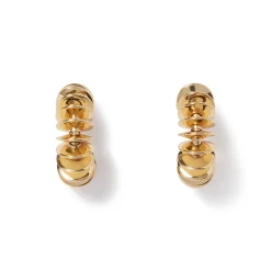 The Met Store Golden Disc Huggie Earrings
