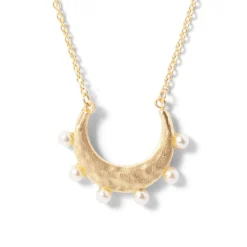 Sale The Met Store Hammered Crescent Pearl Pendant Necklace