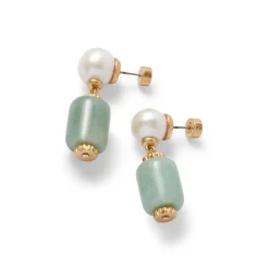 Best The Met Store Karavas Gems Aventurine and Pearl Drop Earrings