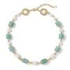 Clearance The Met Store Karavas Gems Large-Bead Aventurine and Pearl Necklace