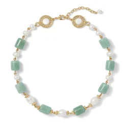 Clearance The Met Store Karavas Gems Large-Bead Aventurine and Pearl Necklace