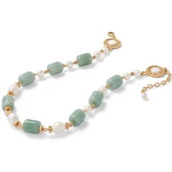 Clearance The Met Store Karavas Gems Large-Bead Aventurine and Pearl Necklace