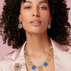 Discount The Met Store Kashan Carpet Square Drop Earrings
