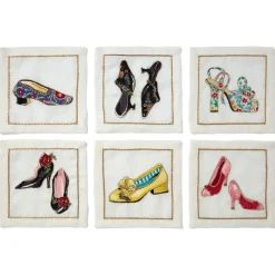 Sale The Met Store Kim Seybert Embroidered Shoes Linen Cocktail Napkin Set
