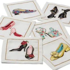 Sale The Met Store Kim Seybert Embroidered Shoes Linen Cocktail Napkin Set