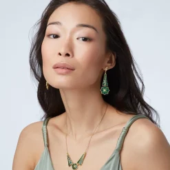 Sale The Met Store Lotus Pagoda Plique-à-Jour Long Drop Earrings