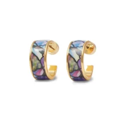 Best The Met Store Magnolias and Irises Enamel Hoop Earrings