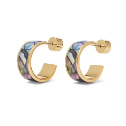 Best The Met Store Magnolias and Irises Enamel Hoop Earrings