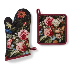 The Met Store Peeters Bouquet of Flowers Pot Holder and Oven Mitt Set