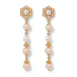 Clearance The Met Store Philippine Pearl Double-Strand Necklace and Linear Drop Earrings Set