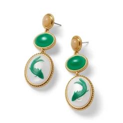 Clearance The Met Store Qing Bottle Fish Cameo Drop Earrings