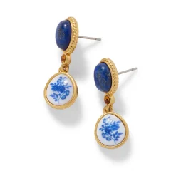 Discount The Met Store Qing Bottle Lariat Necklace and Floral Drop Earrings Set