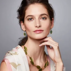 Hot The Met Store Sage Leaf Drop Earrings