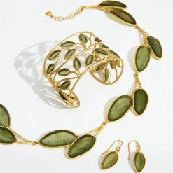 Hot The Met Store Sage Leaf Drop Earrings
