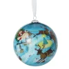 Discount The Met Store Santa and Reindeer Hand-Painted Glass Ornament