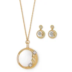 Sale The Met Store Spanish Day and Night Magnifier Pendant Necklace and Moon Drop Earrings Set