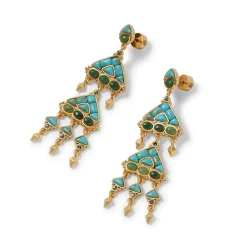 The Met Store Tibetan Mandala Fringe Drop Earrings