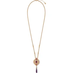 Best The Met Store Turkish Amethyst Long Pendant Necklace and Statement Earrings Set