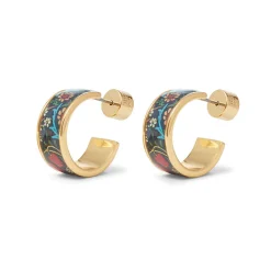 The Met Store William Morris Blackthorn Enamel Hoop Earrings