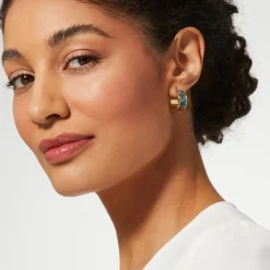 The Met Store William Morris Blackthorn Enamel Hoop Earrings