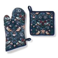 Discount The Met Store William Morris Strawberry Thief Pot Holder and Oven Mitt Set