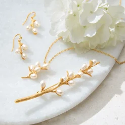 Clearance The Met Store Willow Catkins Pearl Drop Earrings